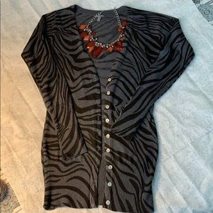 Charlotte Russe zebra print black/gray cardigan